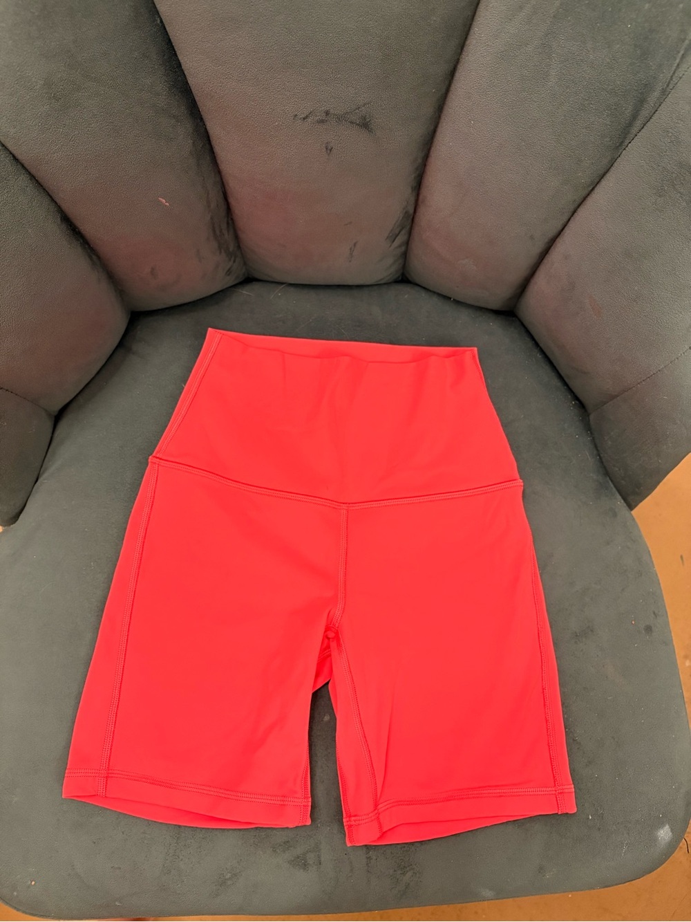 lululemon coral pink biker shorts